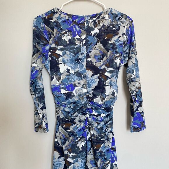Reiss Blue Floral Midi Dress - Picture 7 of 11
